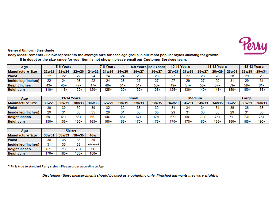 Sizing Guide